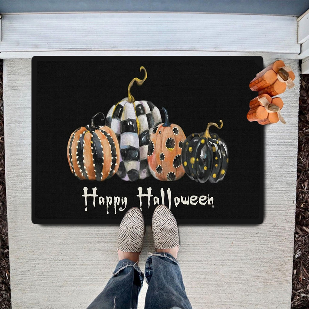Pidgey Halloween Doormat,23*15" Cat With Pumpkin Outdoor Rugs For Thanksgiving Washable Fall Doormats Layered Front Door Mat For Porch/Farmhouse/Entryway/Patio Orange Rugs Christmas Decor