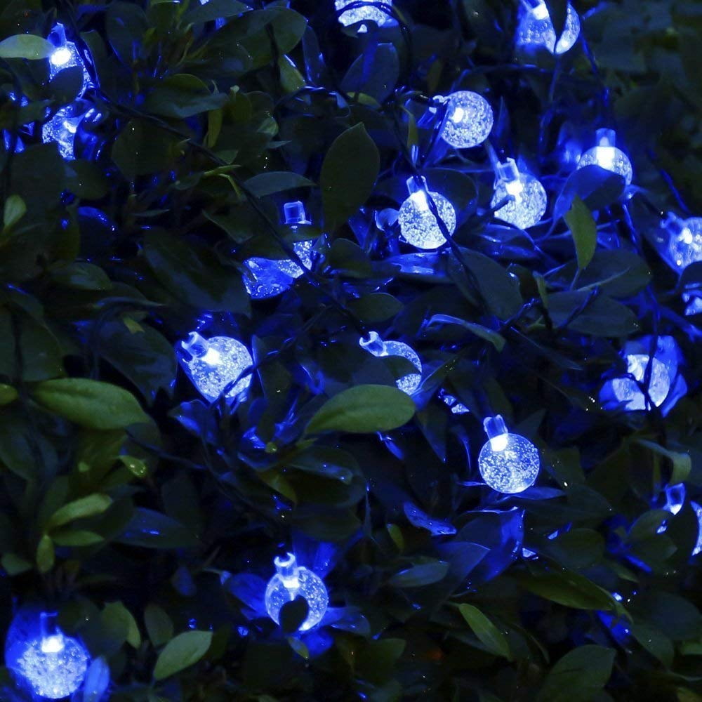 LINLIN Solar Crystal Ball String Lights,Waterproof LED Bubble Globe Solar Fairy Lights 8 Mode Ball String Lights for Bistro Garden Yard Home Party Wedding Christmas Decoration
