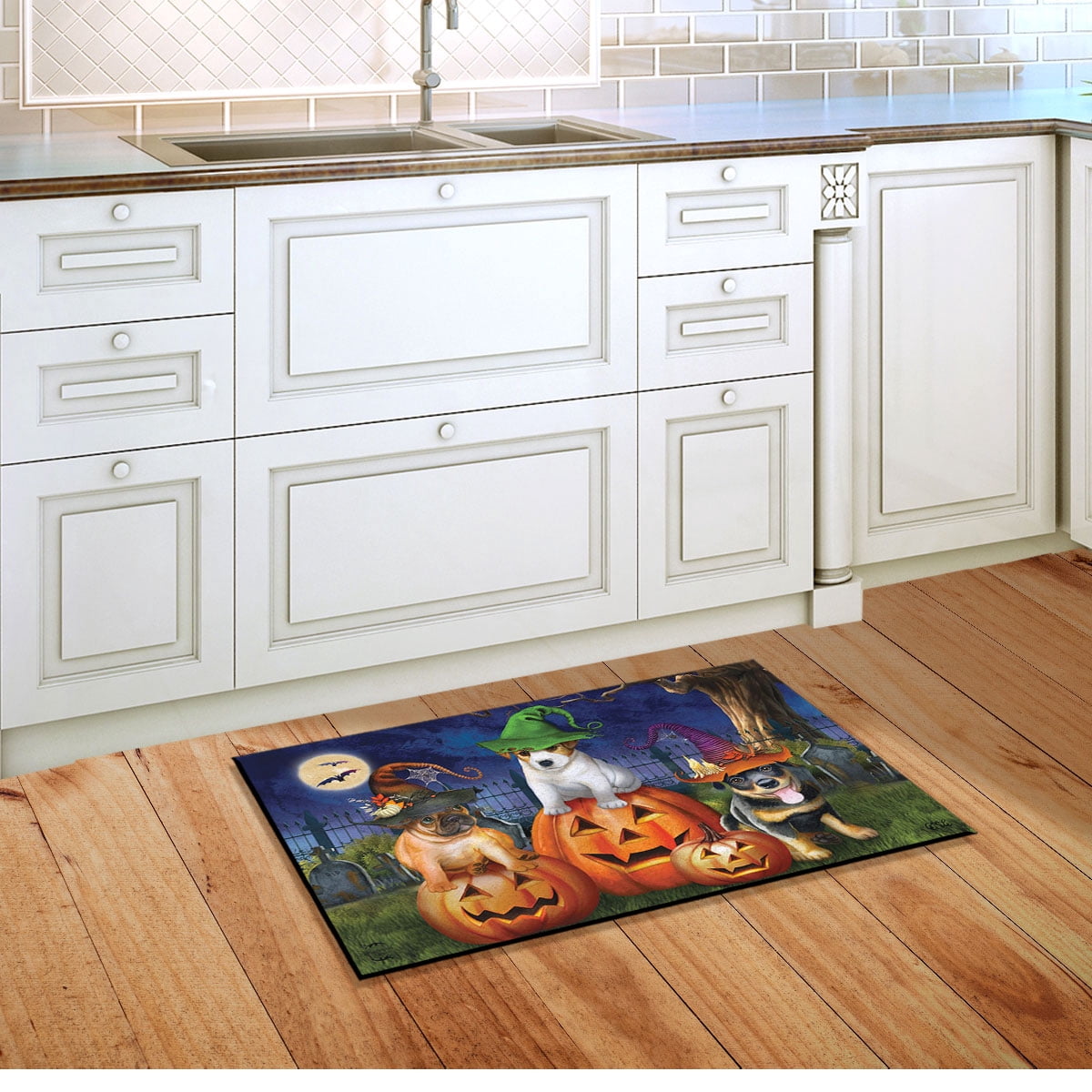 Briarwood Lane Halloween Doormat 30x18 Indoor Outdoor Spooky Pups For Halloween Doormat