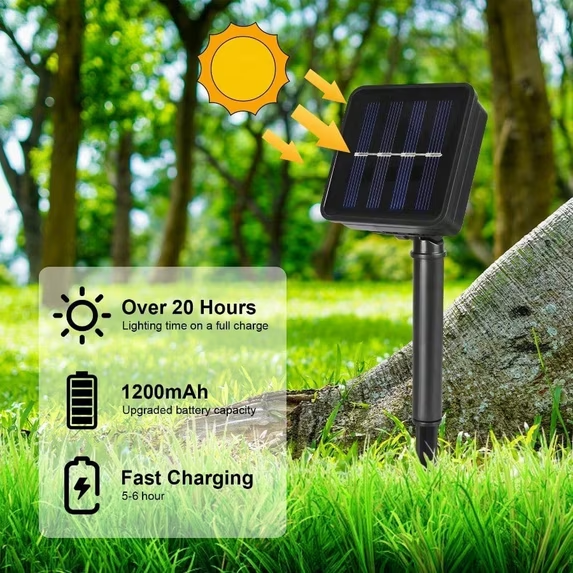 Solar Rope Lights Outdoor Waterproof 100LED Tube String Lights with USB Rechargeable Timer 8 Modes Dimmable Twinkle Fairy String Light for Trampoline Yard Pool Party Wedding Christmas