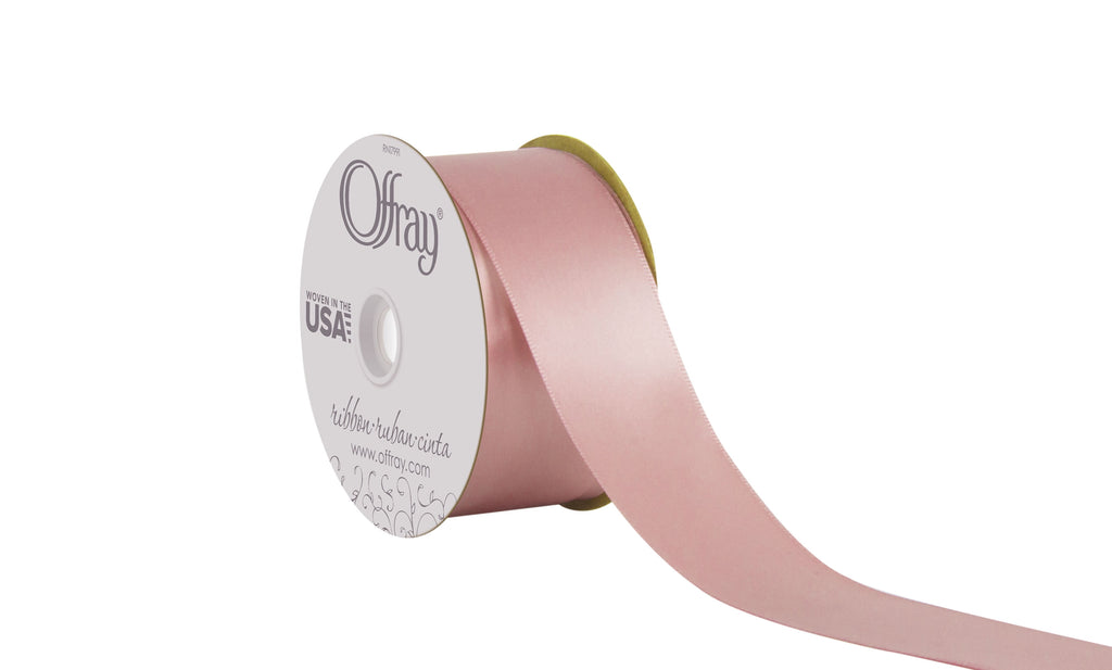(2 pack) Offray Ribbon, Red 1 1/2 inch Double Face Satin Polyester Ribbon, 12 feet