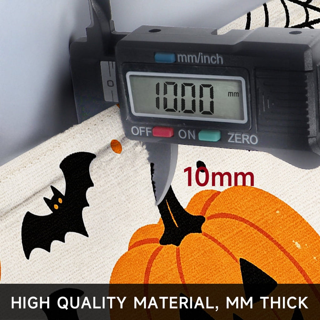 YIMEIS Halloween Neon Pumpkin Lanterns 3Pcs Flannel Mat & Kitchen Rugs Set,Soft Non-slip,16''×24'' 20''×30'' 17''×47'' Inches,for Entryway Bathroom