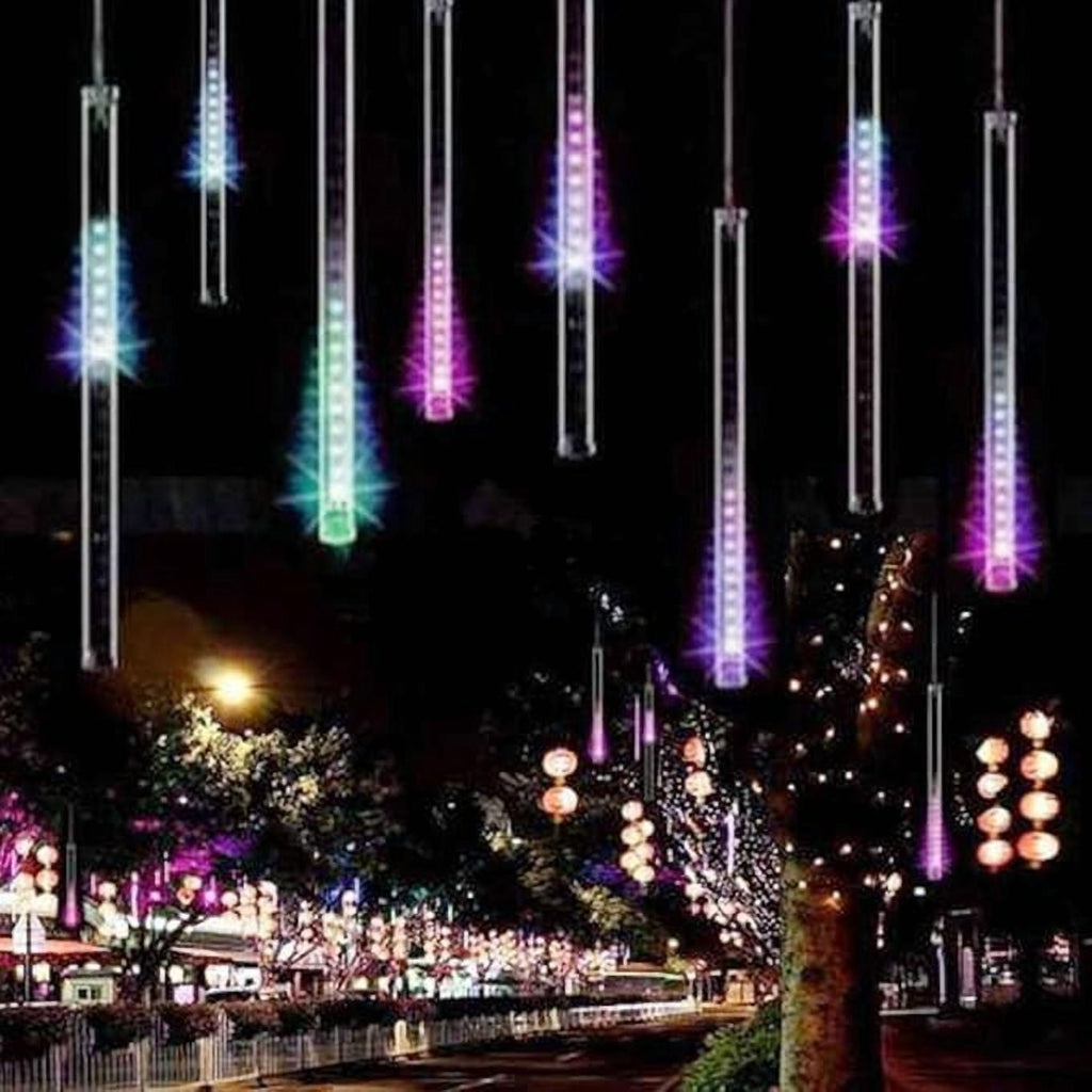 LED Outdoor String, Rain Lights, Meteor Lights,Meteor rain Lights 30cm 8 Tube Solar rain Lights with for Christmas Parties Wedding Christmas Tree