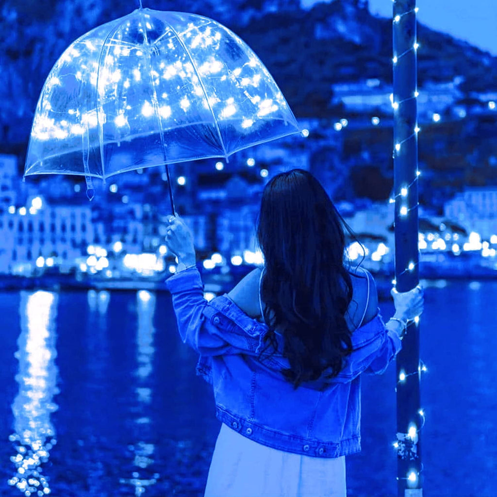 2 Pack Solar Fairy Lights Outdoor 33ft 100 LED Solar Powered Copper Wire Lights 8 Modes Waterproof for Garden Tree Patio Wedding Party Decor,Cool White