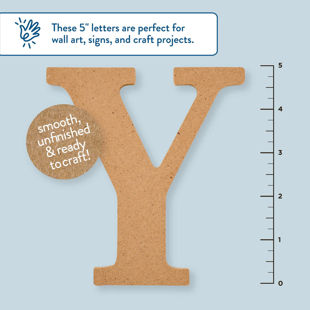 Plaid Unfinished Wood MDF 5" Letter for DIY Arts and Crafts, A