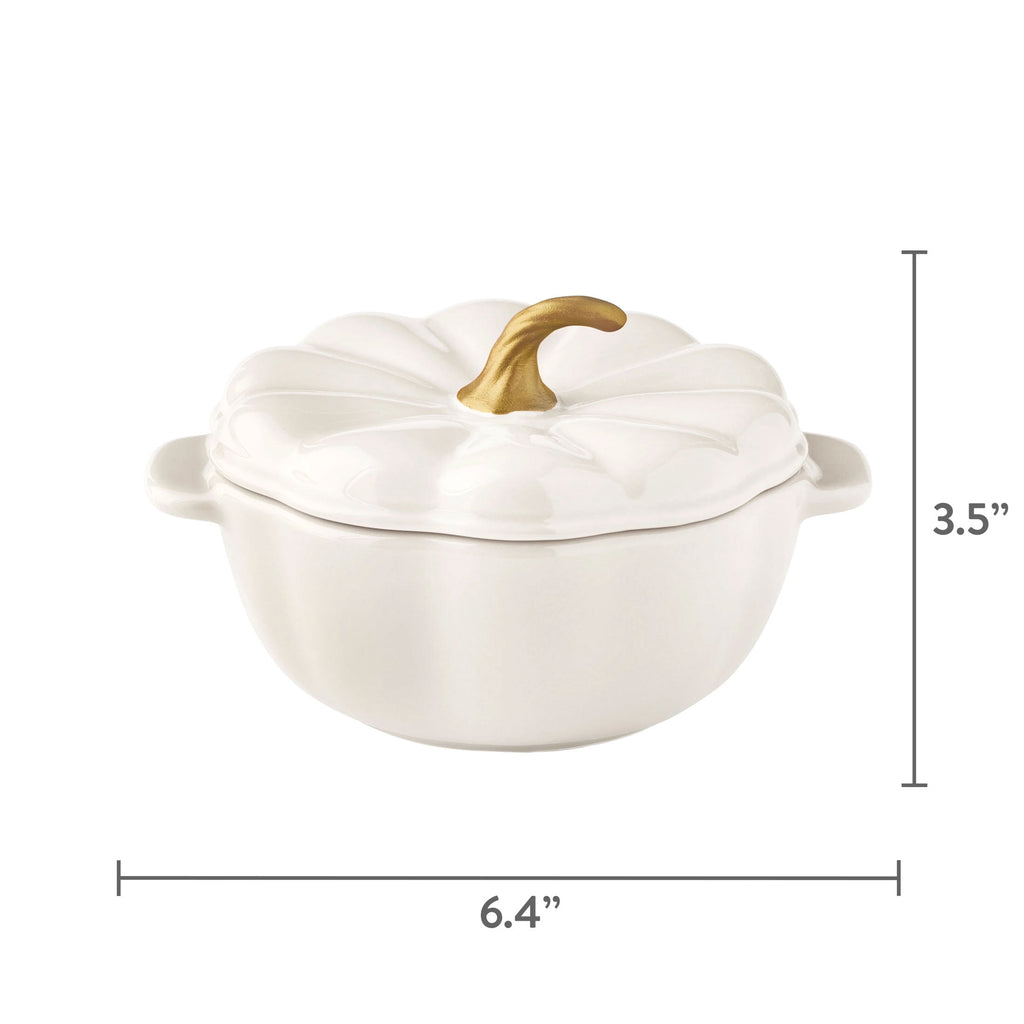The Pioneer Woman 0.5 Qt Pumpkin Stoneware Mini Cocottes Set with Side Handles, Linen Finish, Set of 3