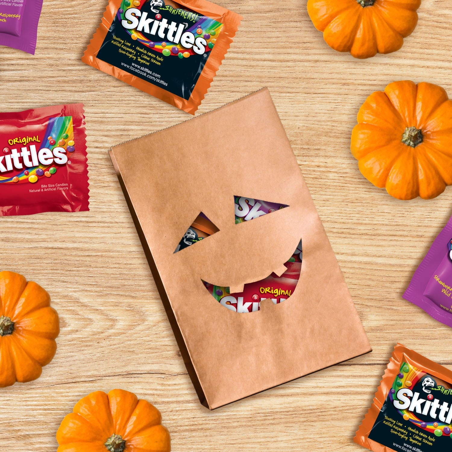 Skittles Original, Wild Berry & Shriekers Fun Size Chewy Halloween Candy, 20 Count Bulk Bag