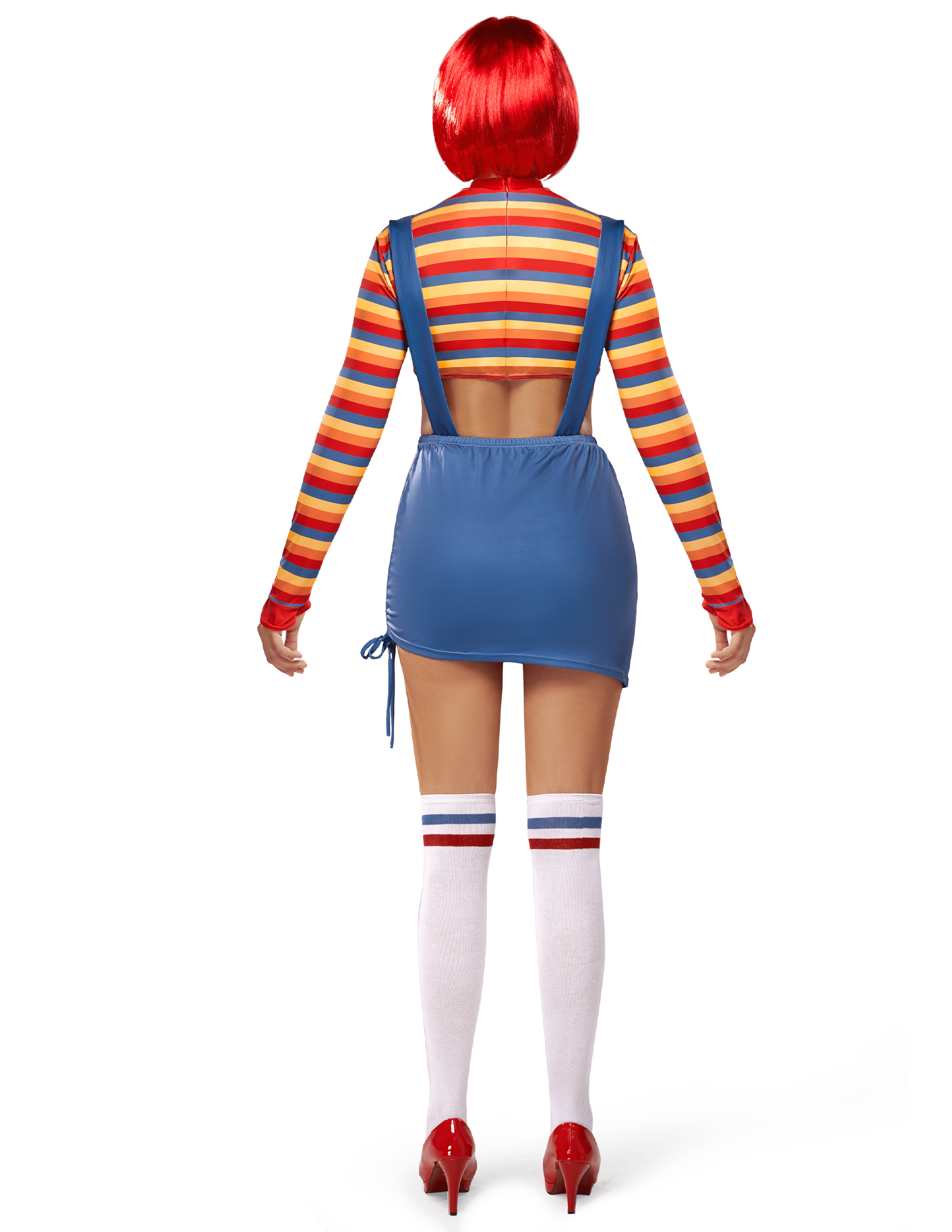 Joyfy Women Killer Doll Costume, Adult Creepy Doll Costume Scary Nightmare Killer Doll Dress for Halloween Costume Party Cosplay