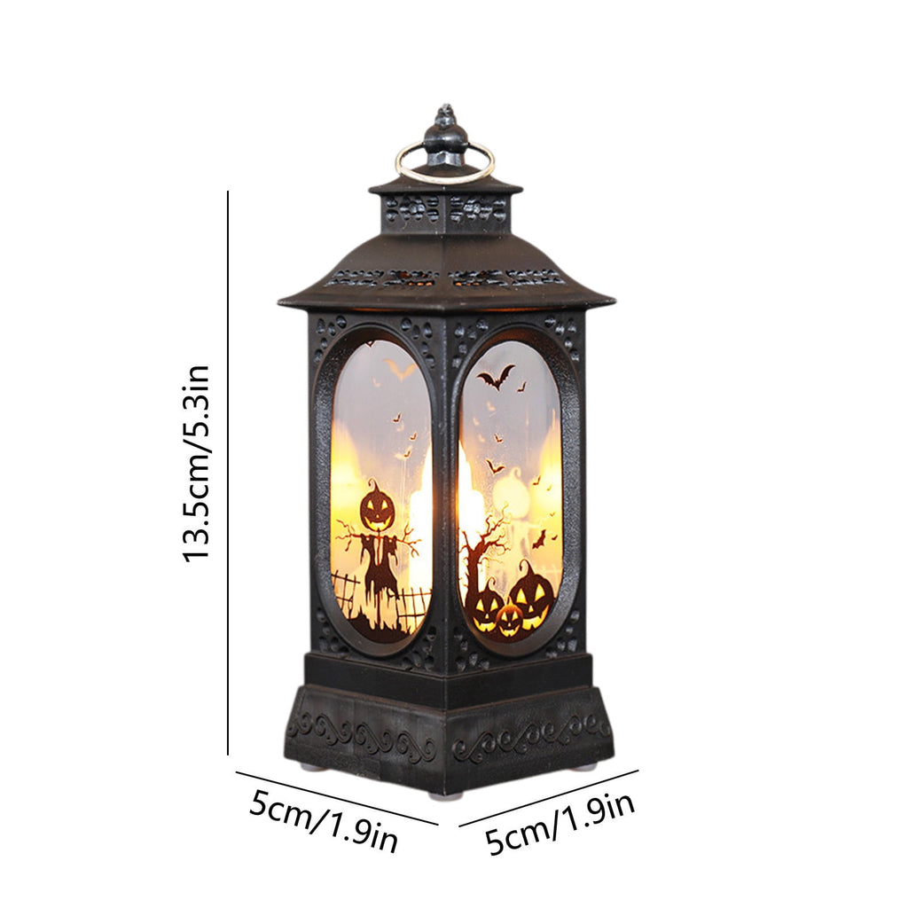 Black Halloween Mini LED Lantern Table Centerpiece 5.1 Inch for Indoor Decor, 2 Inch, 5 cm