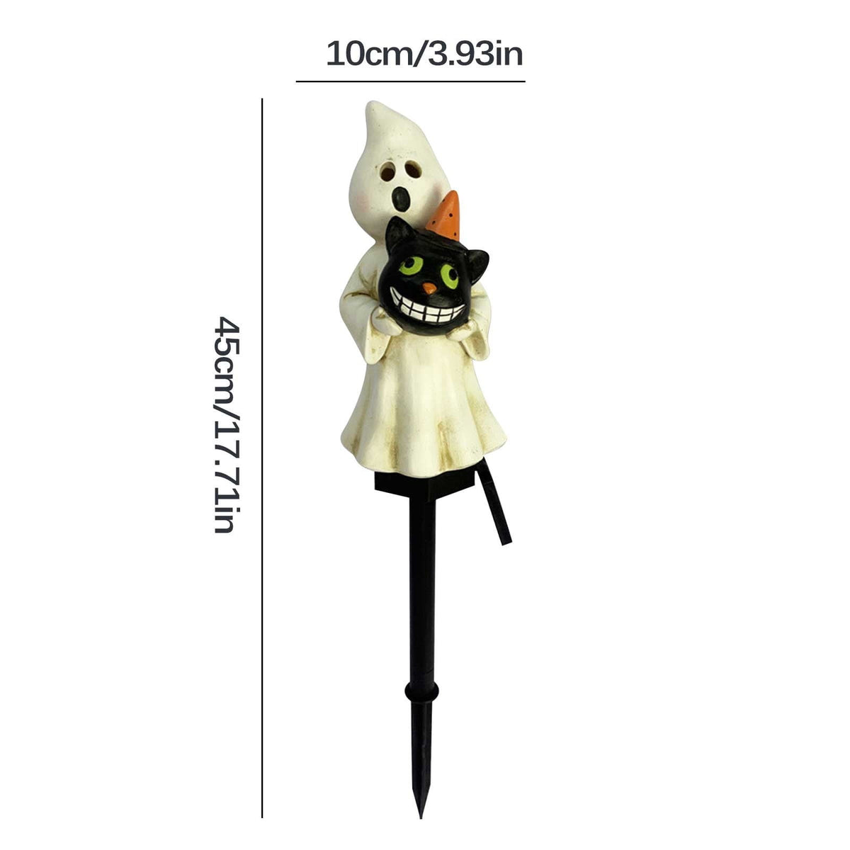 Btomtd Solar Lantern Light Outdoor Halloween Decor Resin Craft Pumpkin Ground Insertion Lamp for Garden Ghost Festival Solar LED Garden Light, C