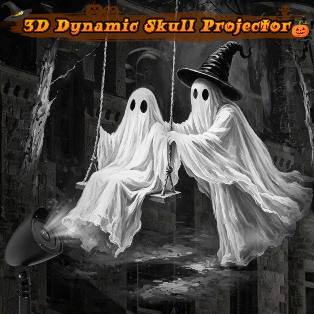 WETRBWEH Halloween Projector Lights Outdoor Indoor, 3D Dynamic Ghost Projector Decorations Lights for Window, Ground,Halloween Decor