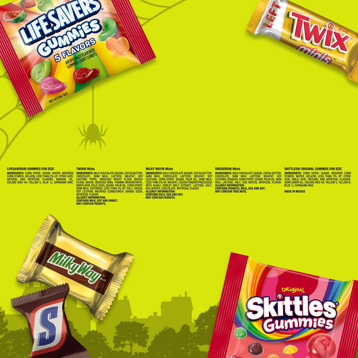 Snickers, Skittles Gummies & More Halloween Candy Variety Pack - 155 Ct Bulk Bag