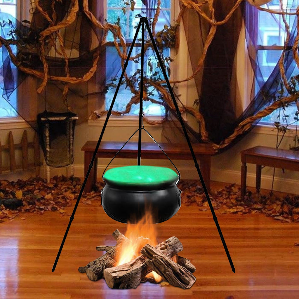 Muecwrye Halloween Decorations Outdoor, Halloween Clearance! Halloween Witches Cauldron on Tripod with Lights, DIY Bubbling Cauldron Set Decor for Home Porch Outside, Halloween Party Supplies
