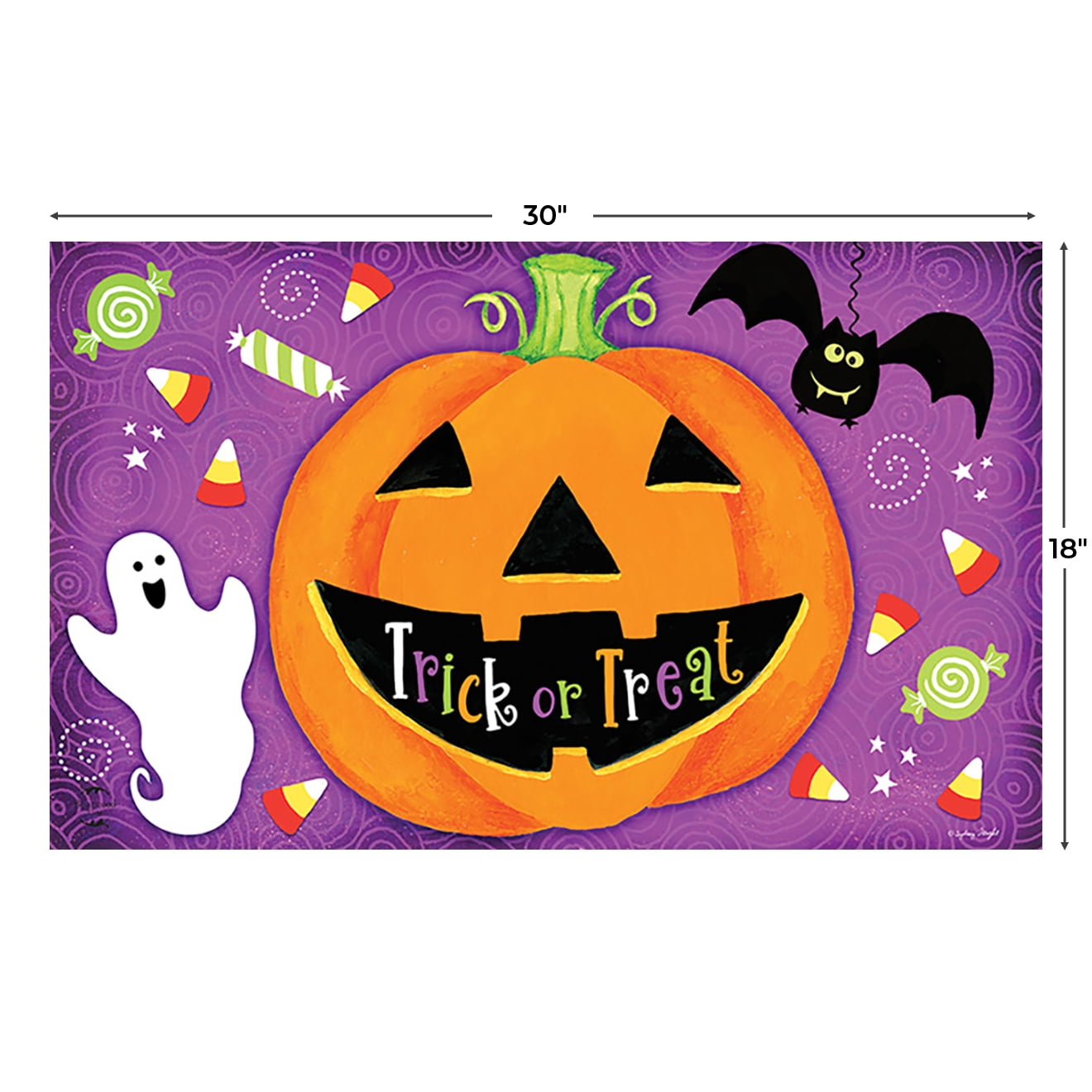 Briarwood Lane Doormat 30x18 Indoor Outdoor Halloween Treats Jack O'lantern For Halloween Doormat