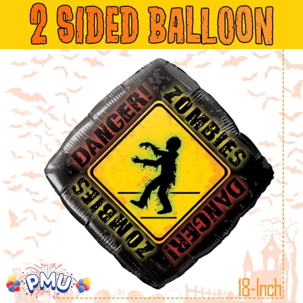 PMU Halloween Party Decoration "Happy Halloween" Jack Faces Aglow 18 Inch Mylar-Foil Balloon (1pkg) Pkg/1