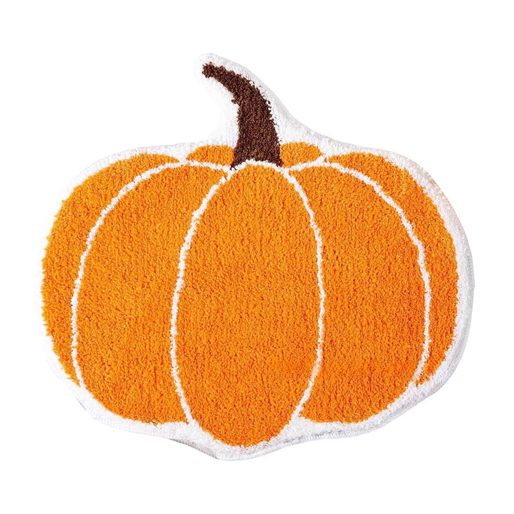 Fall Area Rug Maple Leaf Pumpkin Imitation Wool Mat 27.56x27.56in Polyester Skidproof & Soft for Living Room Bedroom Entryway Fall Doormat by MPOISVA