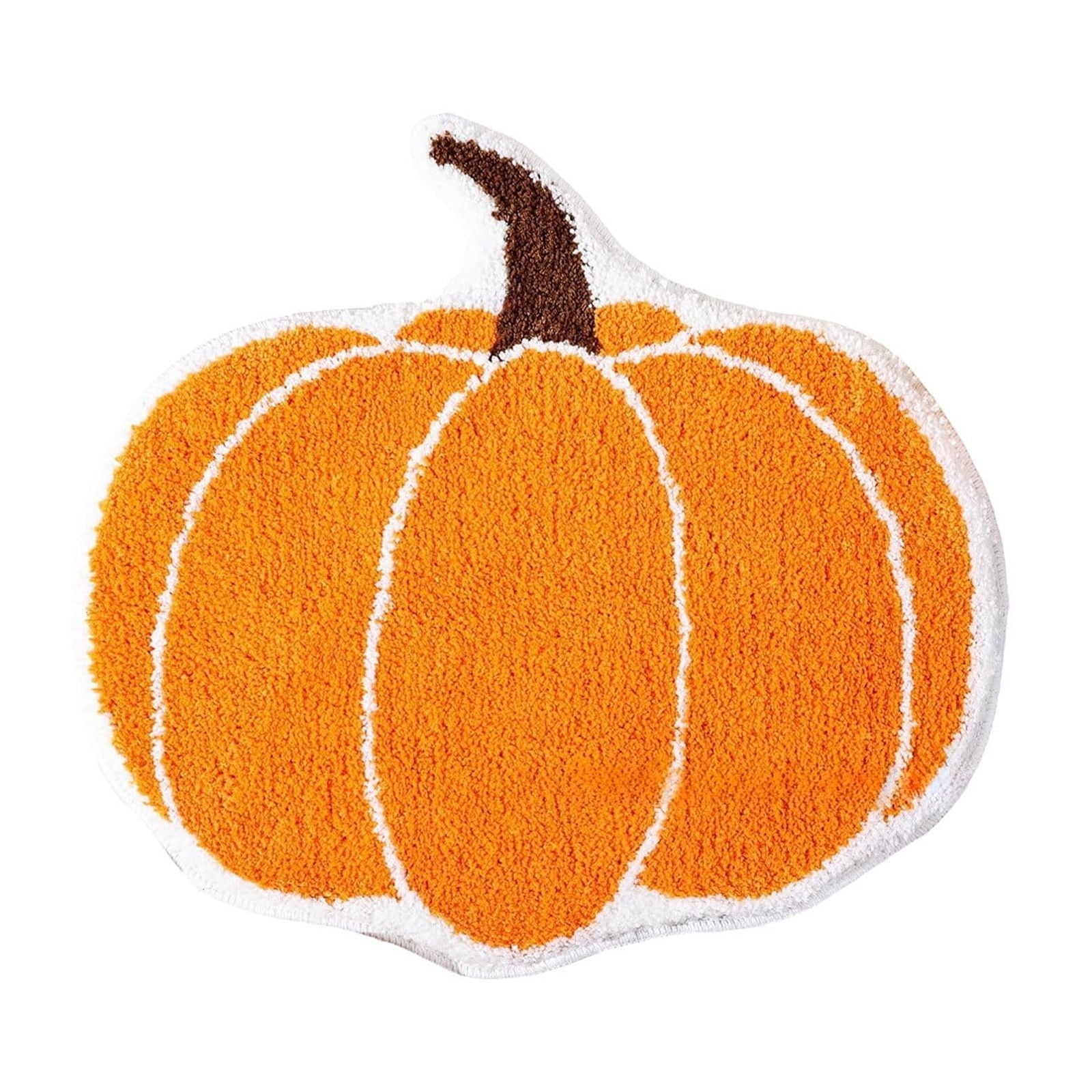Fall Area Rug Maple Leaf Pumpkin Imitation Wool Mat 27.56x27.56in Polyester Skidproof & Soft for Living Room Bedroom Entryway Fall Doormat by MPOISVA