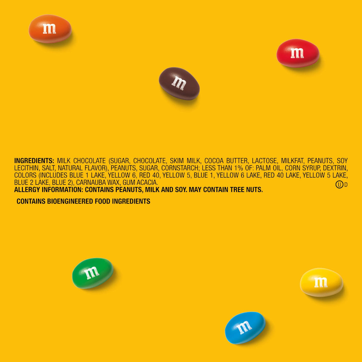 M&M's Peanut Milk Chocolate Candy, Family Size 18.08 oz Resealable Bulk Bag