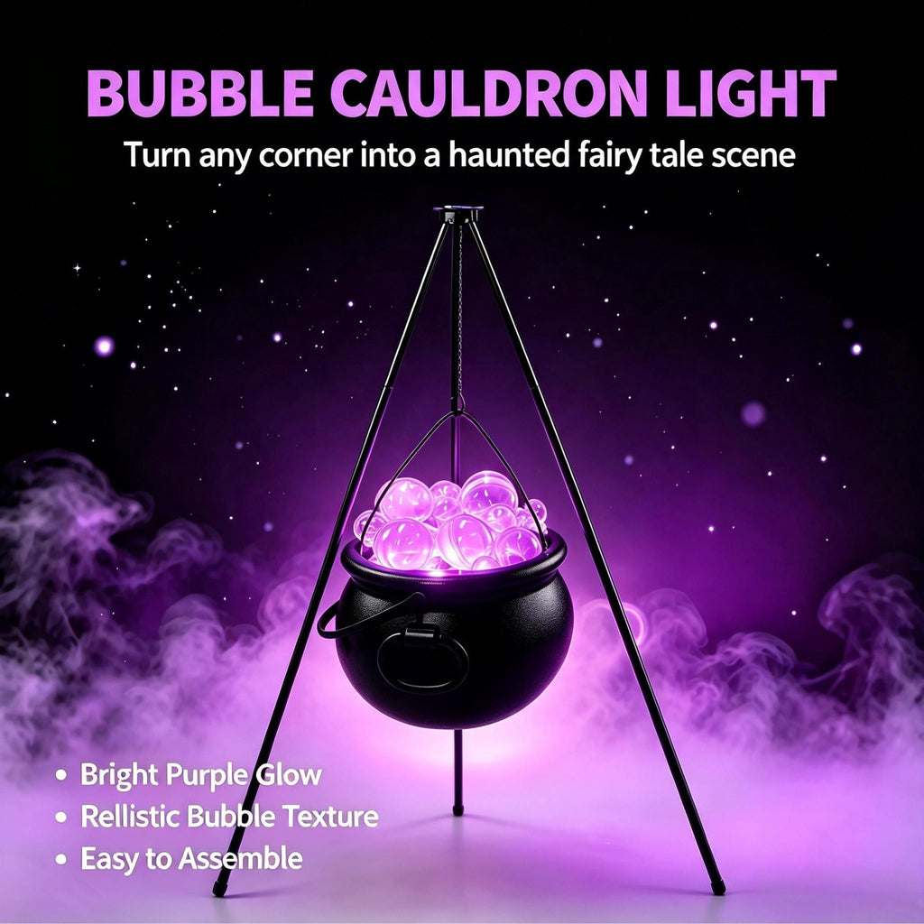 Muecwrye Halloween Decorations Outdoor, Halloween Clearance! Halloween Witches Cauldron on Tripod with Lights, DIY Bubbling Cauldron Set Decor for Home Porch Outside, Halloween Party Supplies