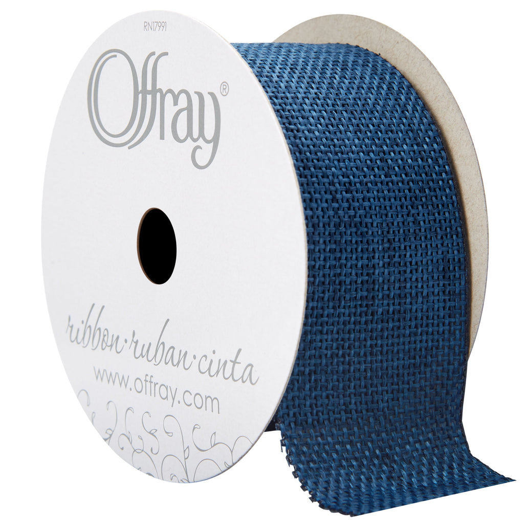 Offray Ribbon, Torrid Orange 1 1/2 inch Woven Burlap Woven Ribbon, 9 feet