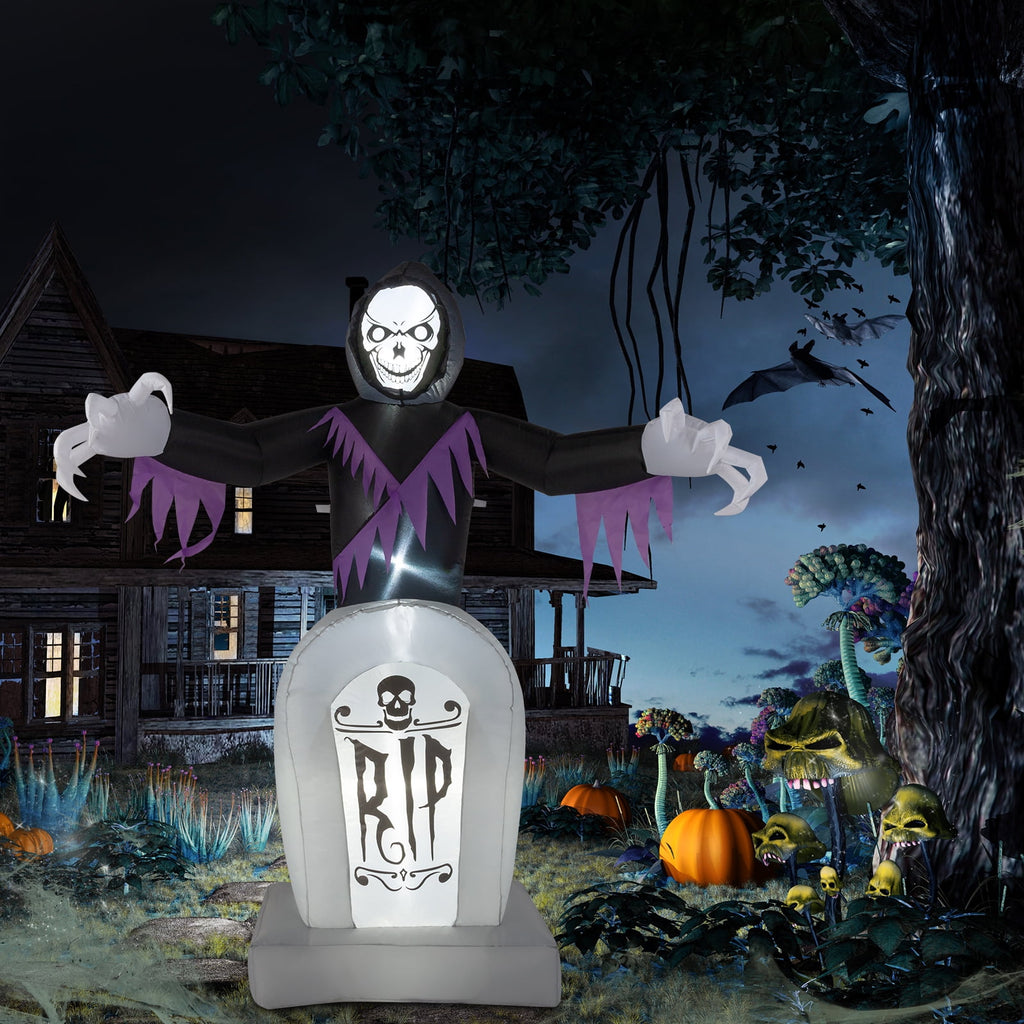 8FT Long Halloween Inflatables Pumpkins Eyeball Candy Outdoor Decorations, Blow Up Yard Decoration with Built-in LEDs Lighted for Lawn Garden Outside Indoor Decor