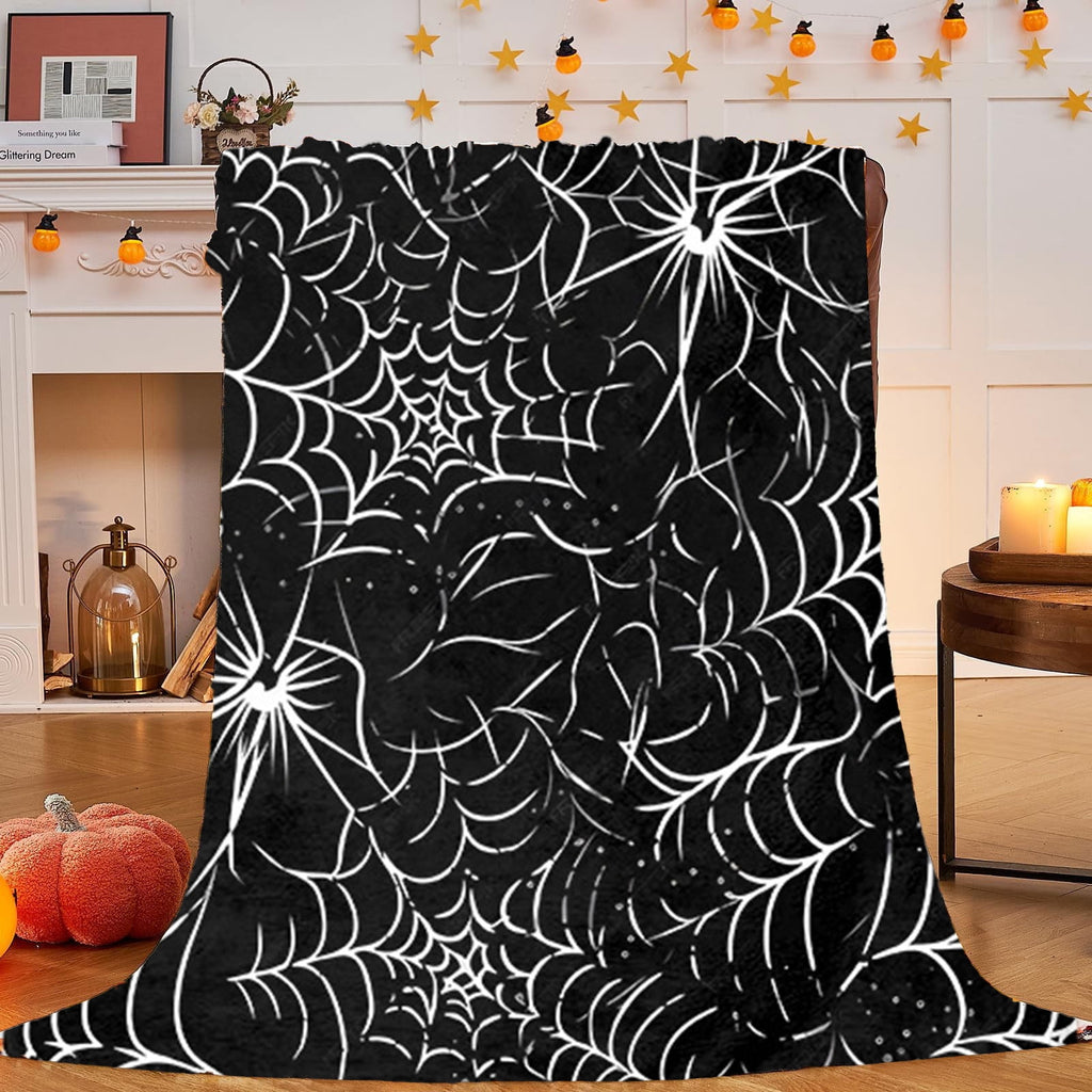 Pink Halloween Throw Blanket for Couch Fleece Halloween Decorations Throw Blankets Lightweight Soft Plush Big Throws and Blankets with Funny Ghost,30x40in