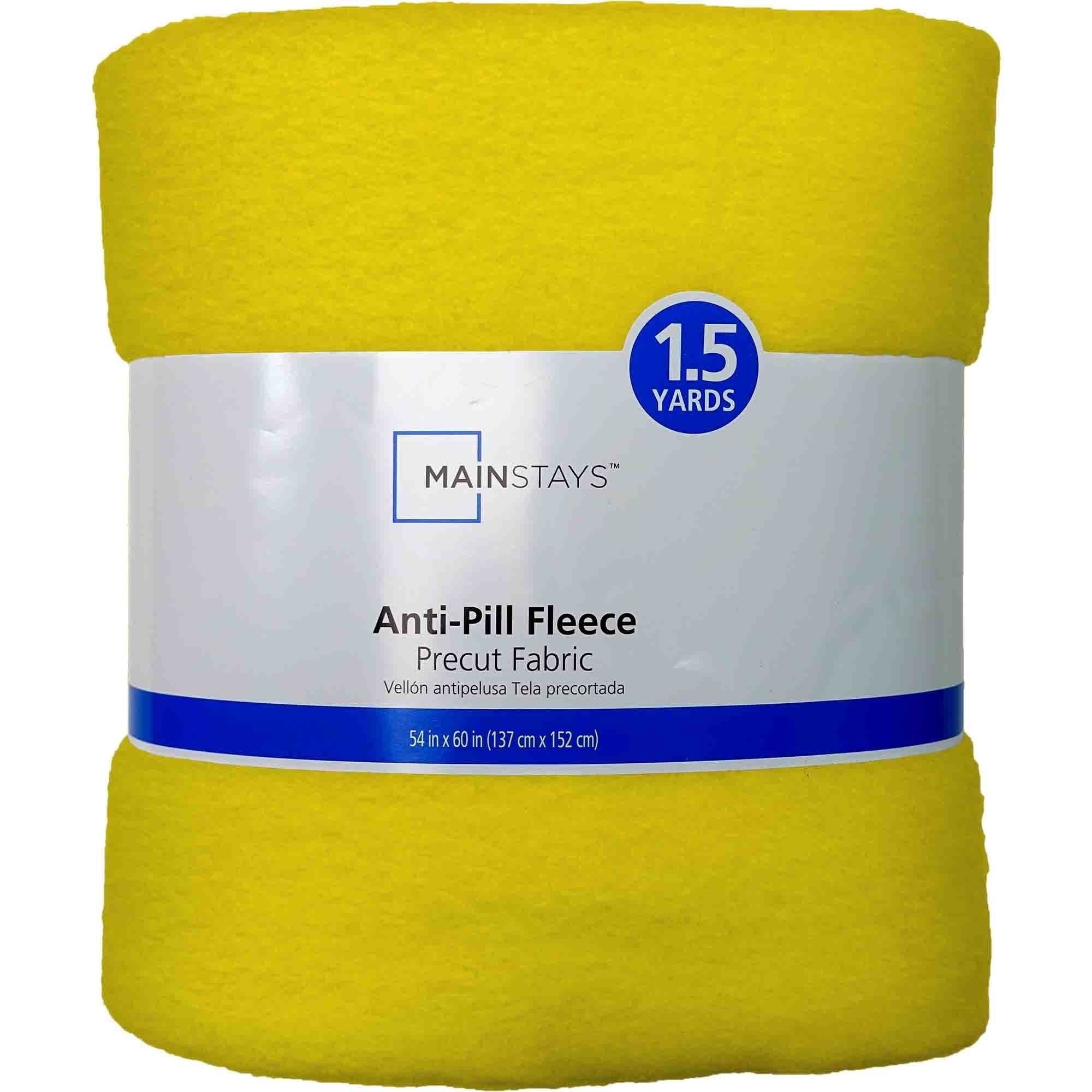 Mainstays 1.5 Yards 100% Polyester Lux Anti-pill Fleece Solids, White, 60" Wide for Crafts
