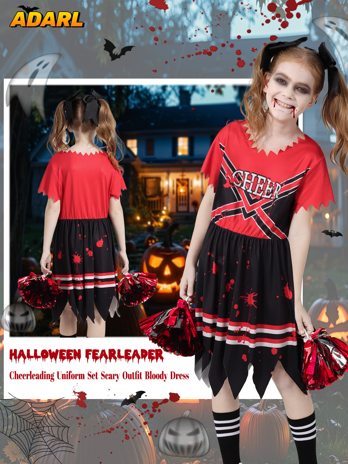 Little Girls Holiday Outfits Short Sleeve Tutu Skirt + Leggings + Arm Sleeves Set, Size 4-8 Years