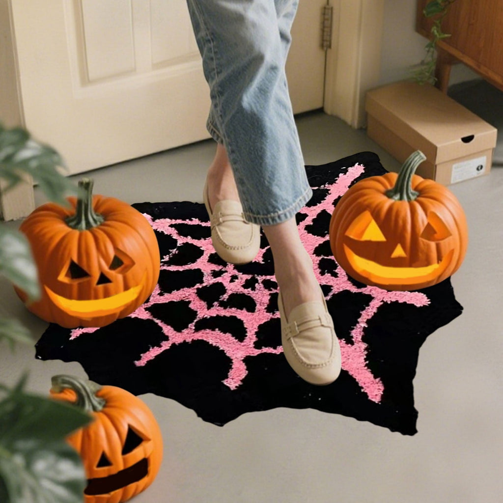 Xuniizn Halloween Mat, 16X24" Velvet Halloween Door Mat for Outside Entrance, Spooky Halloween Rug for Outdoor & Indoor, Non Slip Washable Halloween Doormat, Halloween Bathroom Decor