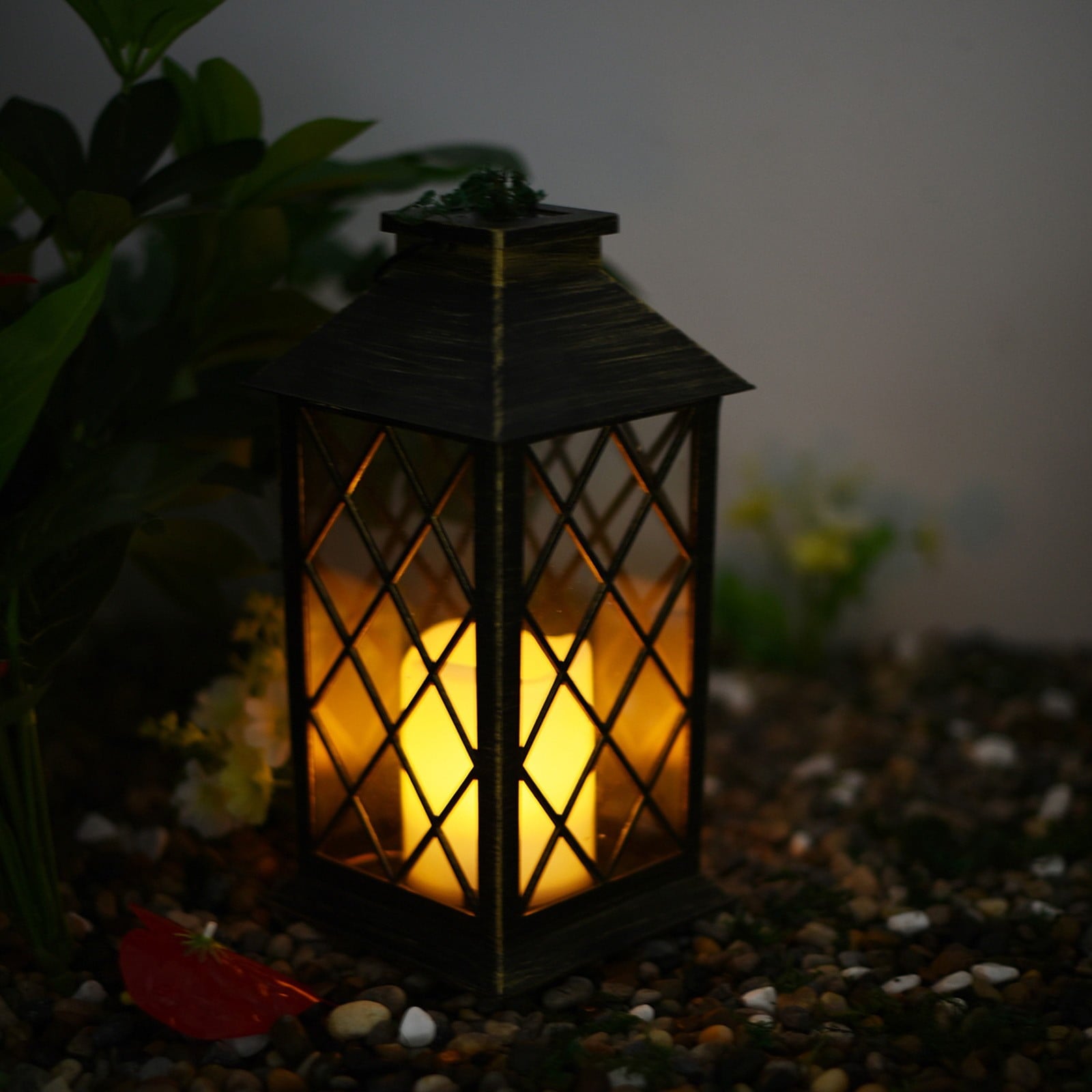 Brown Solar Lanterns Outdoor Hanging Lights | Hollowed-Out Metal Led Garden Decor | Waterproof Ip55 for Patio & Yard | 6-10 Hours Auto On/Off Lighting