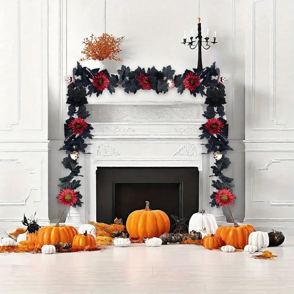 AZXY Halloween Decor, Halloween Indoor Decor, Halloween Tabletop, Artificial Red Silk Rose Stems, Gothic Fake Floral Bouquet, Halloween Decorations for Home Table Party Decor
