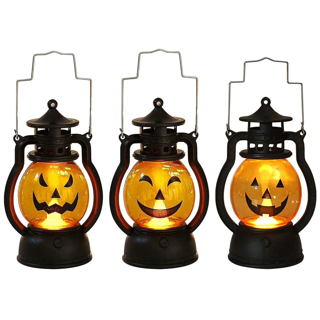 LHNFT Halloween Lantern Night Light, Vintage Oil Lamp Wall Light Outdoor, Battery Operated Hanging Lantern for Party Decor, Halloween Decorations Outdoor