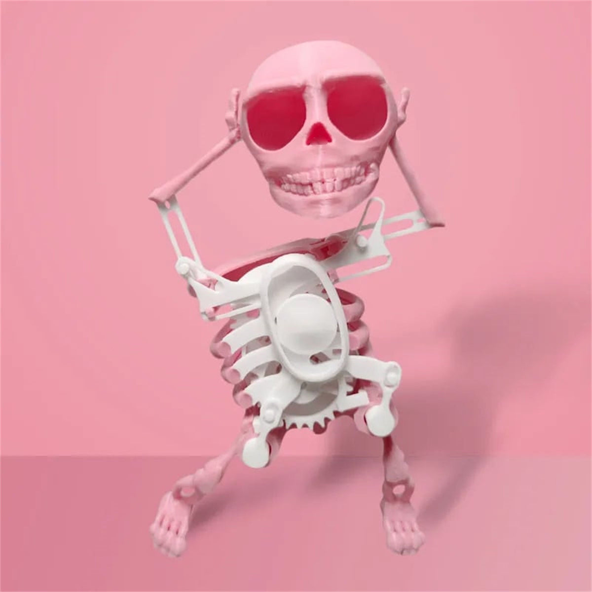 Skeleton Wind Up Toy - Dancing Swinging Mechanical Figure, Clockwork Animated Halloween Decoration, BPA-Free Plastic No Battery Needed Kids Room Decor
