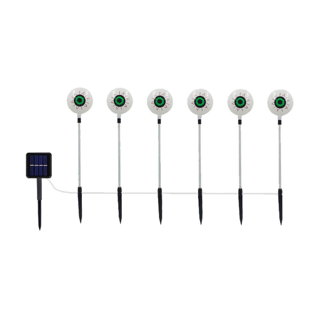 Btomtd Solar Halloween Eyeball Light LED Ground Insertion Lamp 6 Eyeballs for Ghost Festival Horror Courtyard Decoration Spooky Solar Powered Outdoor Light, Purple