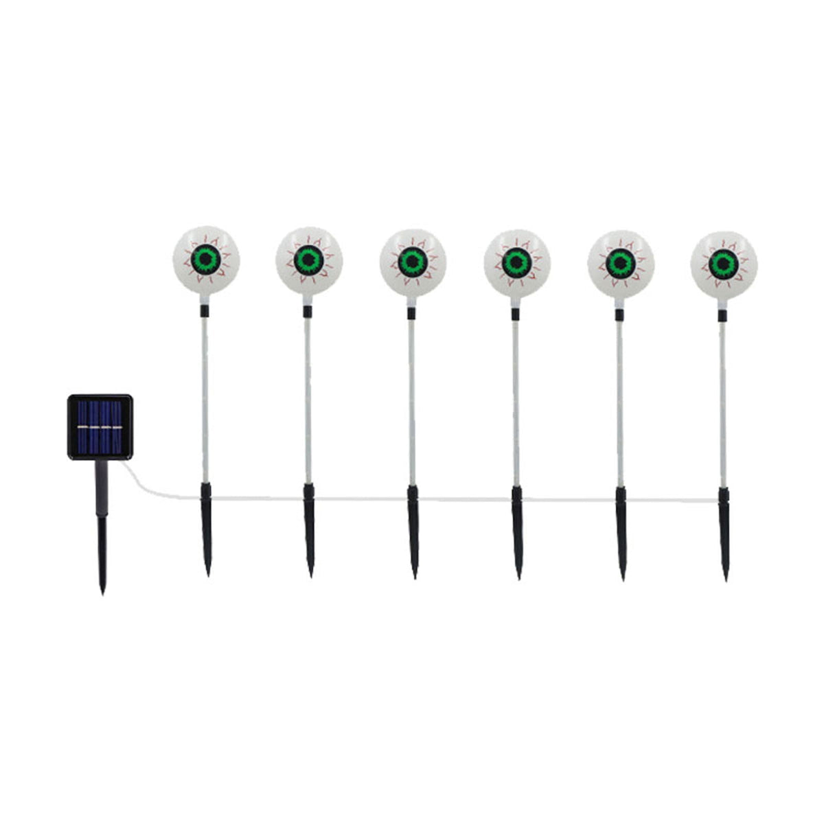 Btomtd Solar Halloween Eyeball Light LED Ground Insertion Lamp 6 Eyeballs for Ghost Festival Horror Courtyard Decoration Spooky Solar Powered Outdoor Light, Purple