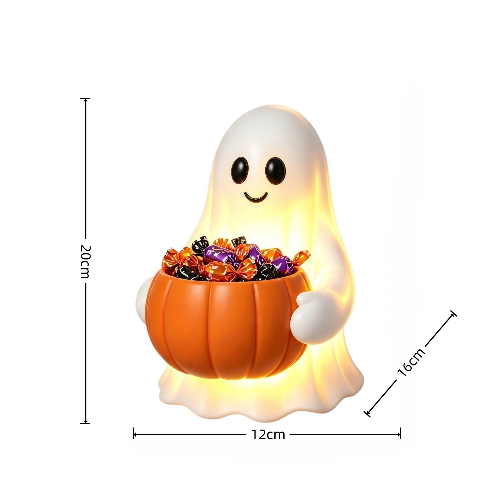 Diceymbol Halloween Pumpkin Snack Bowl Stand Collapsible Broomstick Candy Tray for Cupcakes & Desserts, Resin Serving Platter with Ceramic Pumpkin Bowls