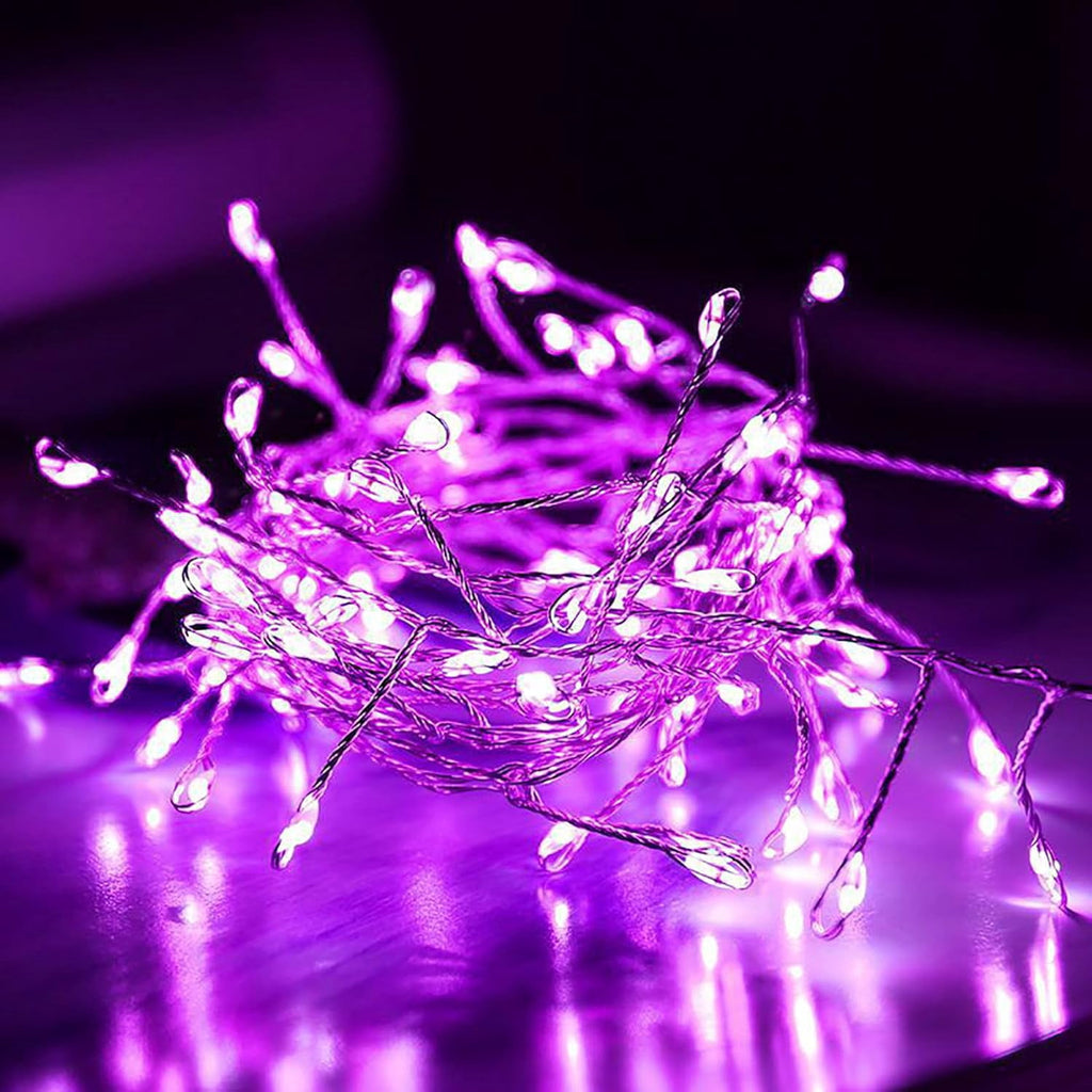 Mini Firecrackers String Light 19.68Ft 200 LED USB Operated 8 Modes Cluster Chain Fairy String Lights with Remote Control Firefly Lights for Xmas Party Home Garden Decoration