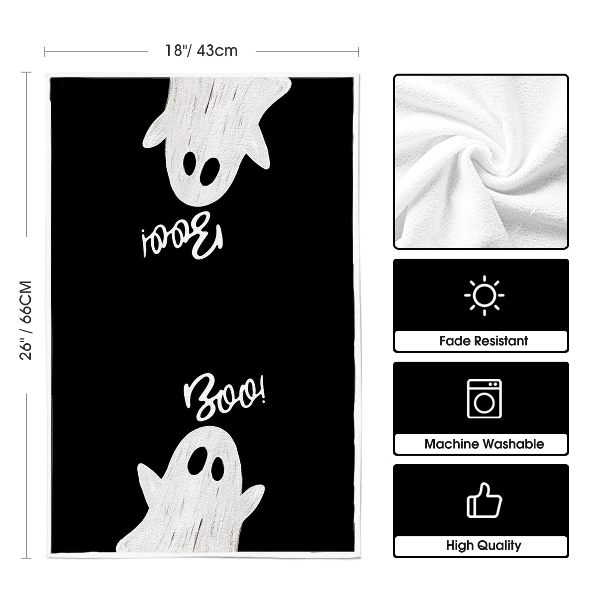 Sm:)e Spider Web Jack-O'-Lantern Pumpkin Cat Happy Halloween Kitchen Towels Dish Towels 18x26 Inch Set of 2