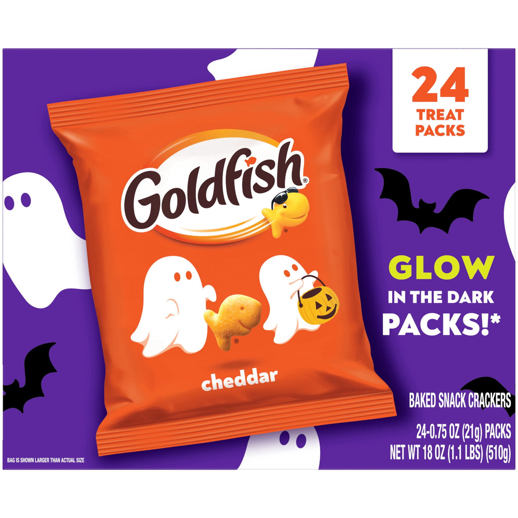 Goldfish Halloween Cheddar Cheese Crackers Multipack, 24 Pack