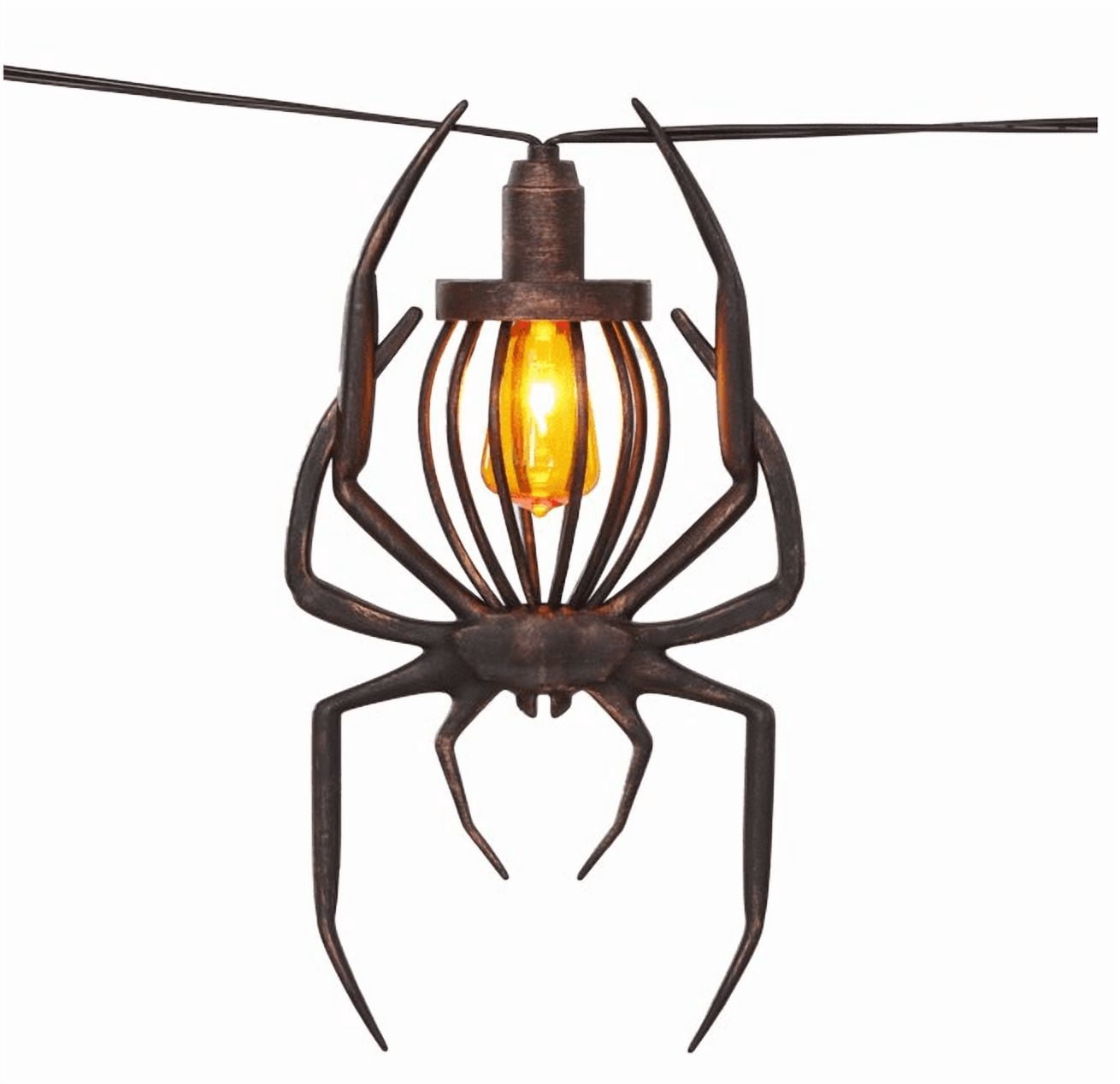 2026 New Halloween Hanging Bat Flame Lights, Vintage Metal Frame Lantern with Warm Amber Edison Bulb, Indoor Outdoor String Light Decor for Porch Patio Room