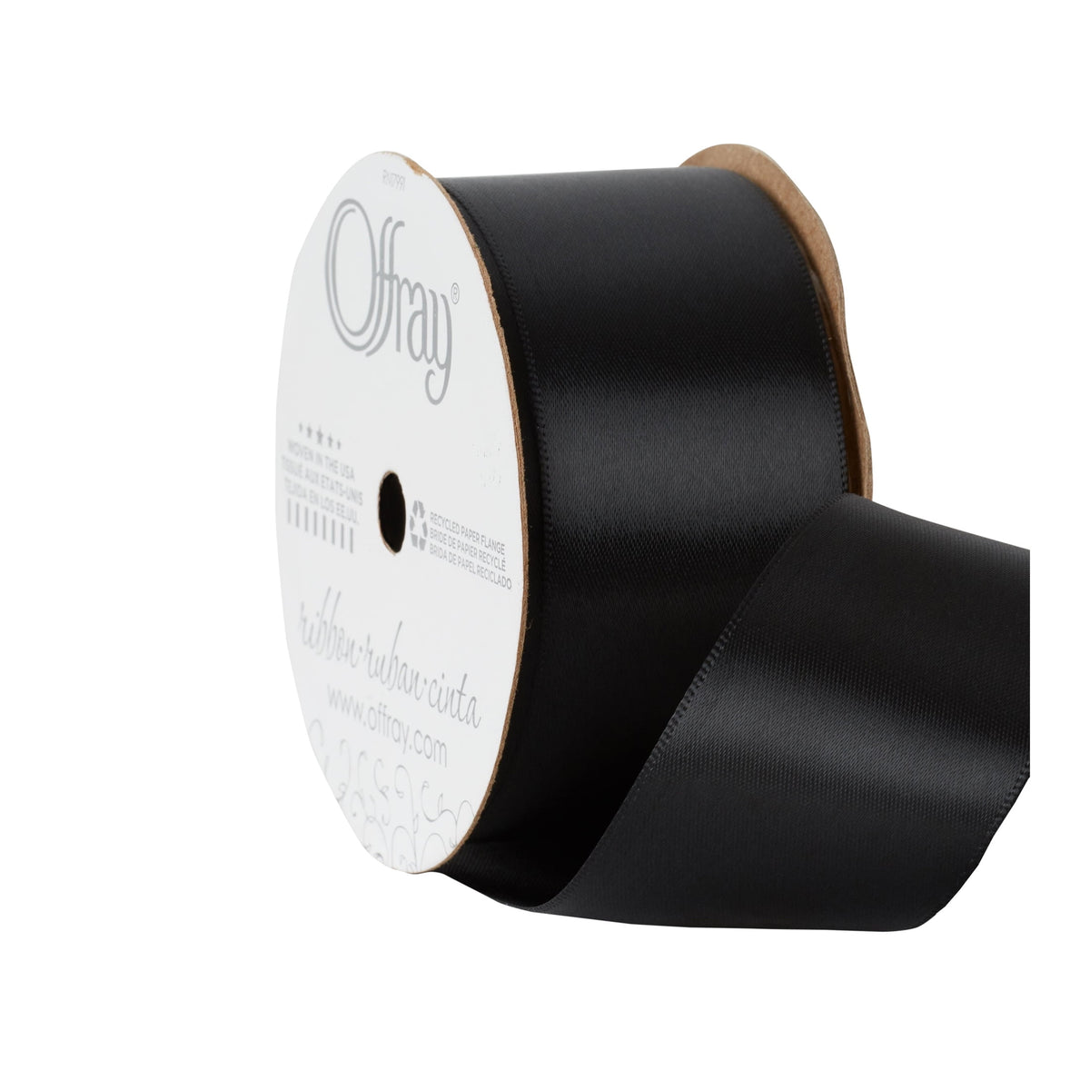 (2 pack) Offray Ribbon, Red 1 1/2 inch Double Face Satin Polyester Ribbon, 12 feet