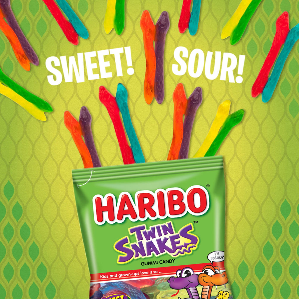 HARIBO Happy House Mix Halloween Gummy Candy Mini Pouches, 80ct, 33.4oz Laydown Bag