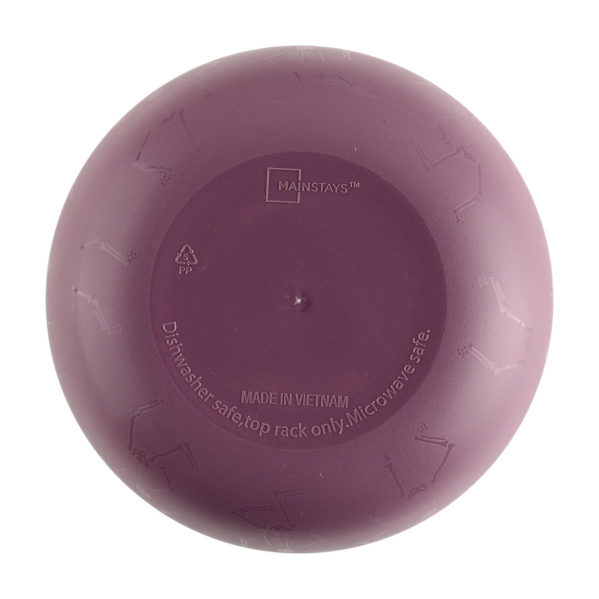 Mainstays 38 Ounce Round Plastic Etched Bats Bowl, Black