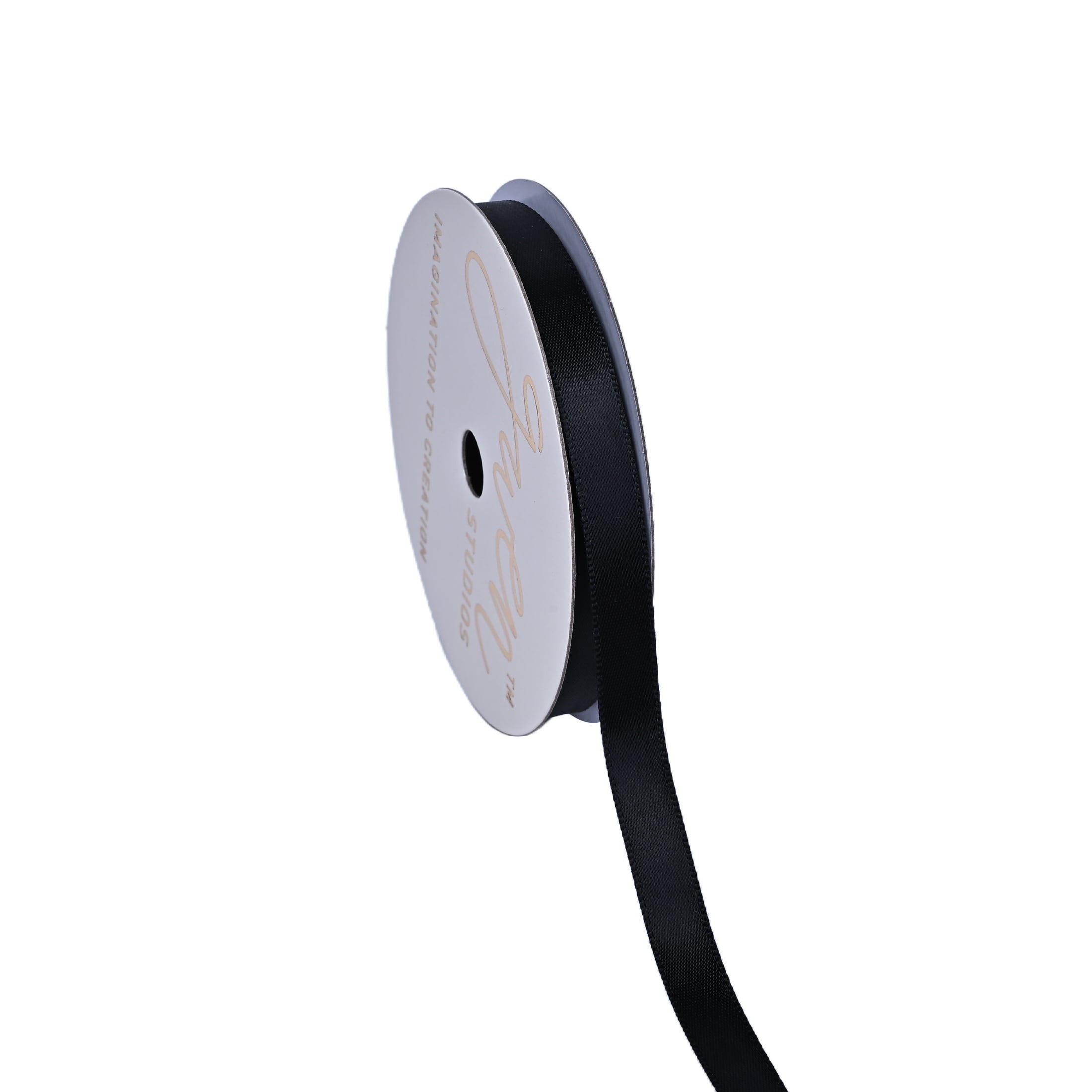 Gwen Studios 3/8" Black Satin Ribbon, 7 Yards