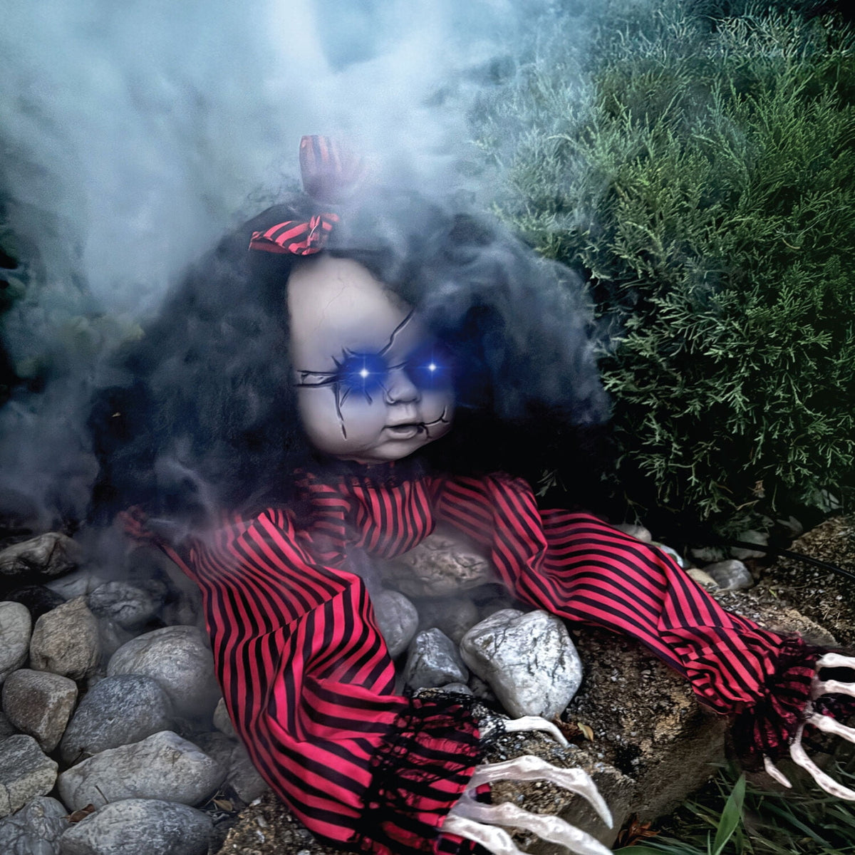 Haunted Hill Farm 44" Animatronic Doll with Light-up Blue Eyes, Multicolor, HHGBGIRL-2LSA