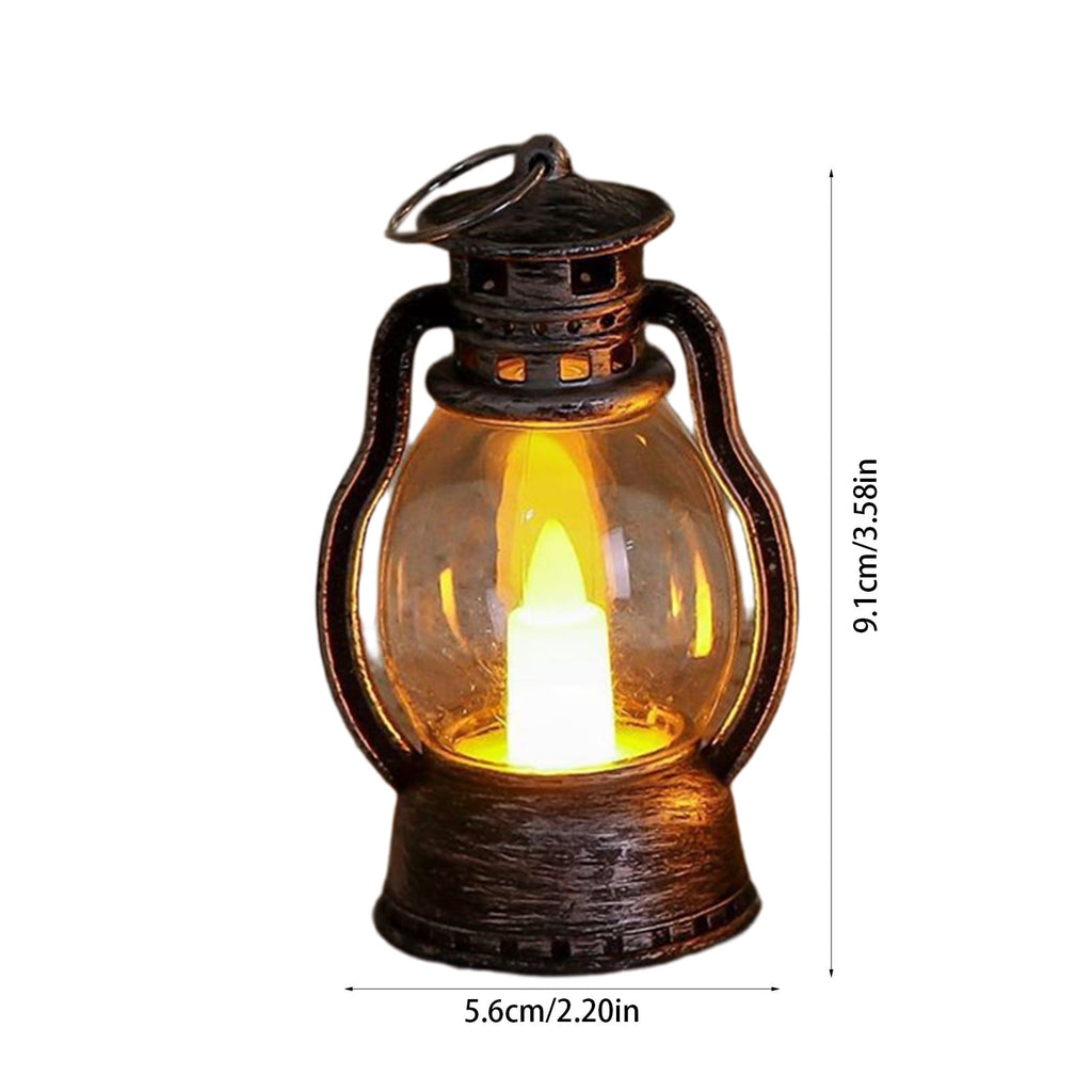 Djiypn Mini Lanterns 2Pack LED Small Lanterns Decorative Indoor Outdoor Hanging Lantern Decorative Candle Light Farmhouse Decor for Weddings Western Camping Party Halloween Christmas Decorations