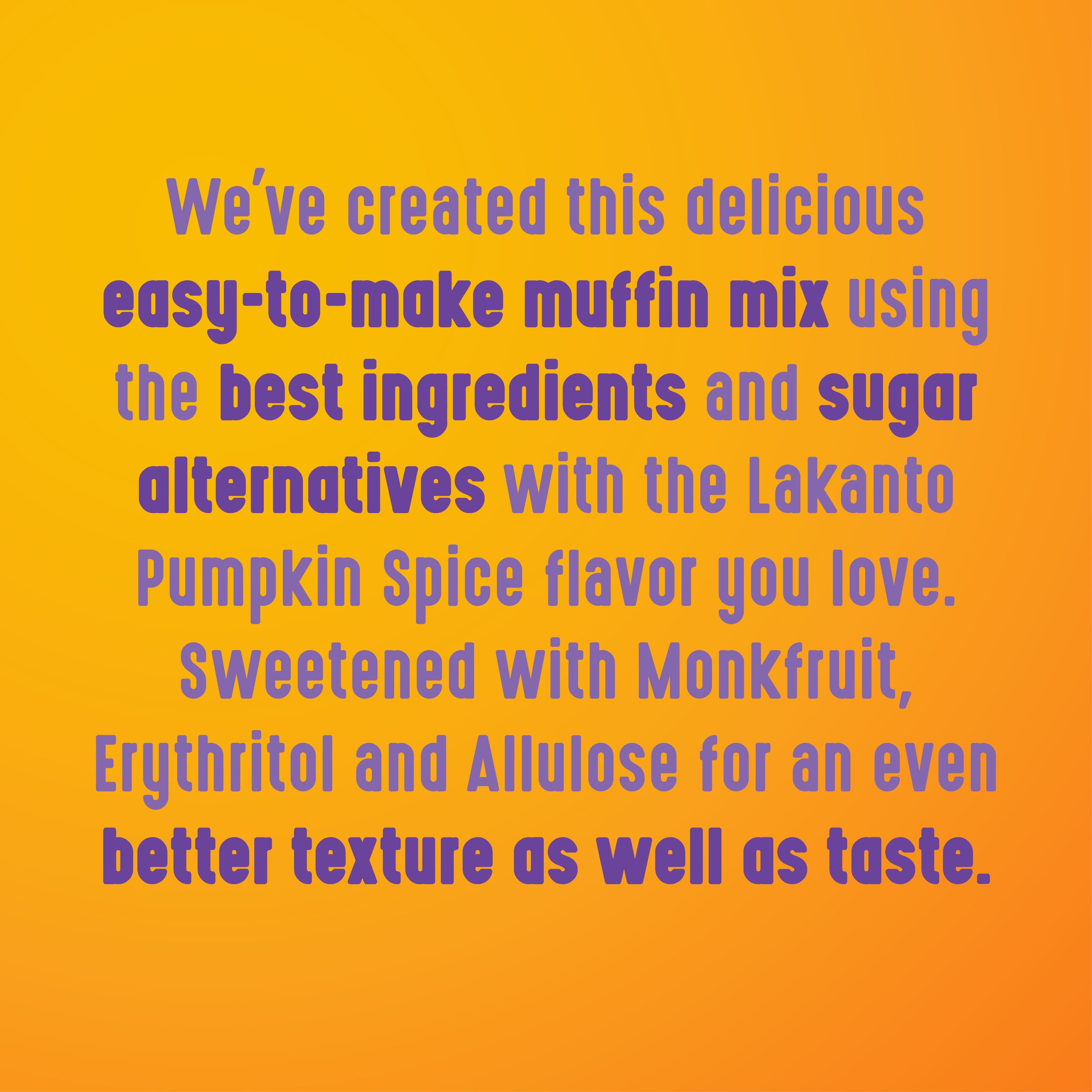 Lakanto Pumpkin Spice Muffin Mix - Sweetened with Monk Fruit and Allulose, Erythritol -8 Oz