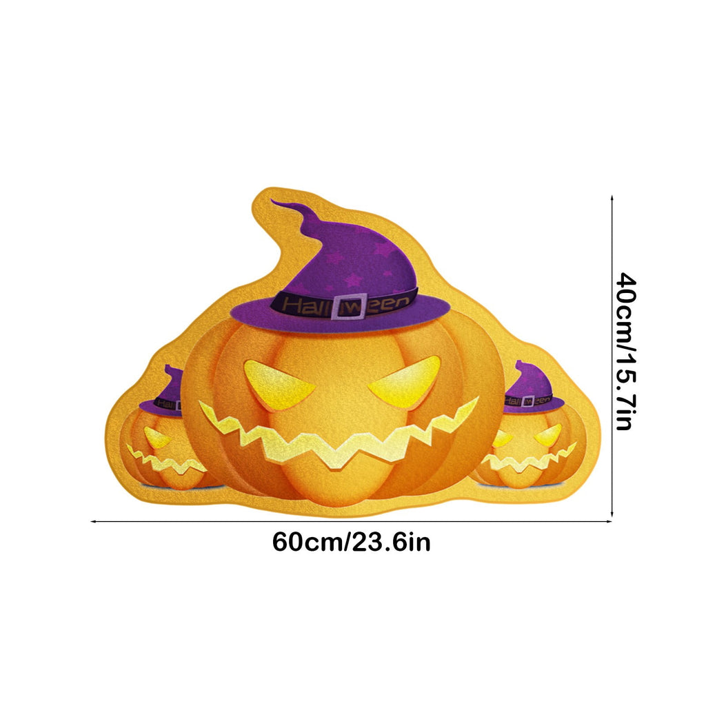 Xuniizn Halloween Mat, 16X24" Velvet Halloween Door Mat for Outside Entrance, Spooky Halloween Rug for Outdoor & Indoor, Non Slip Washable Halloween Doormat, Halloween Bathroom Decor