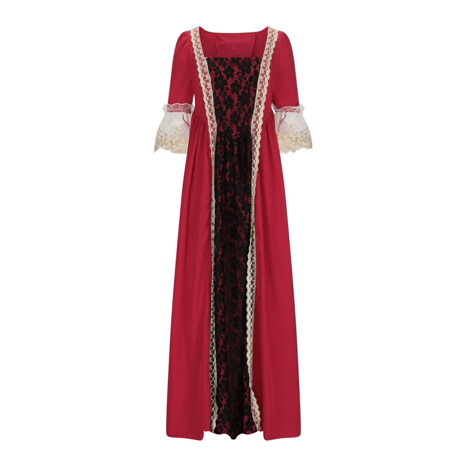 UPPADA Plus Size Victorian Dress for Women Lace Up Flare Sleeve Ball Gown with Corset Evening Party Maxi Gowns Vintage Cocktail Dress Wedding Dresses Early