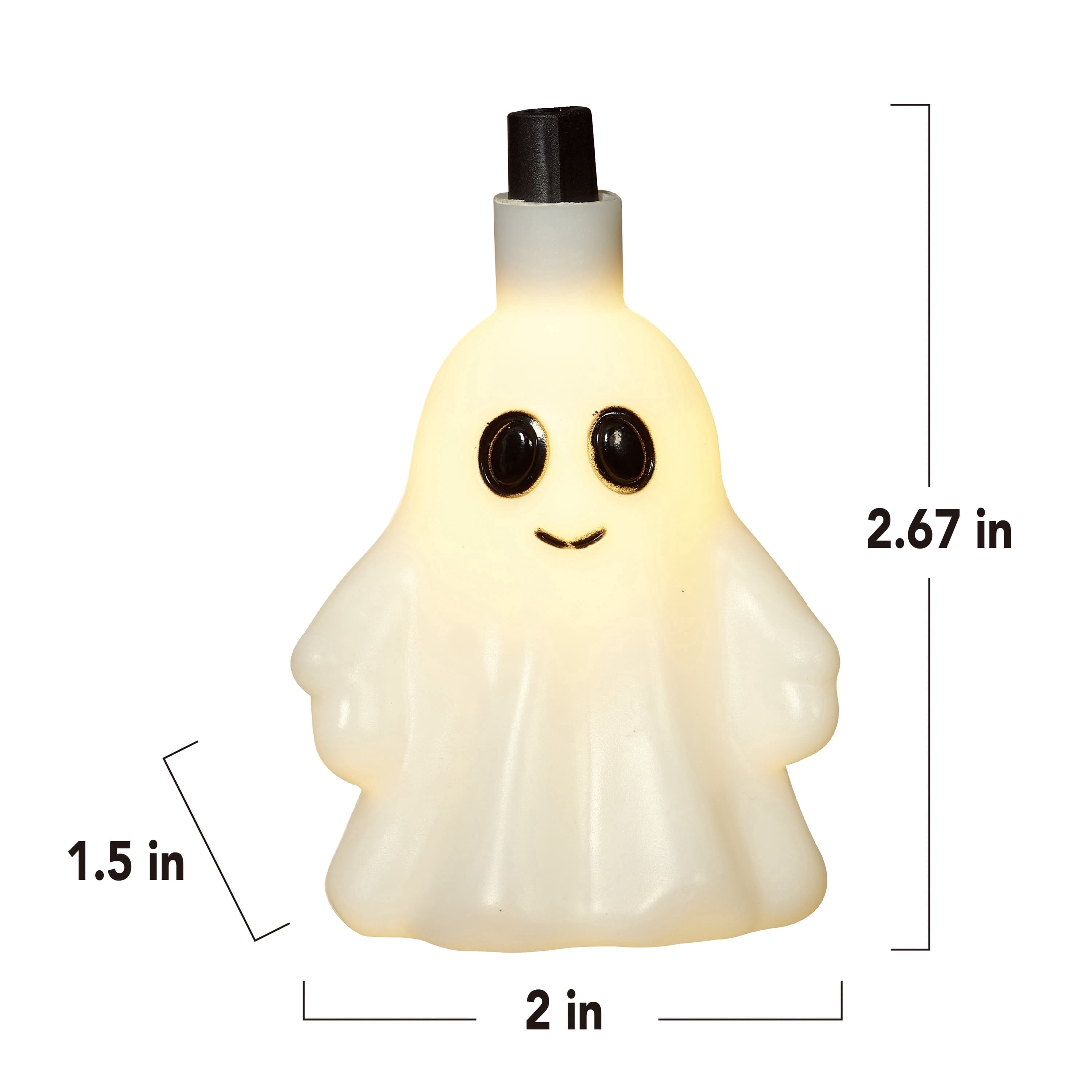 Indoor/Outdoor 10-Count LED Ghost String Lights, Warm White, 6.5', Halloween by Way To Celebrate